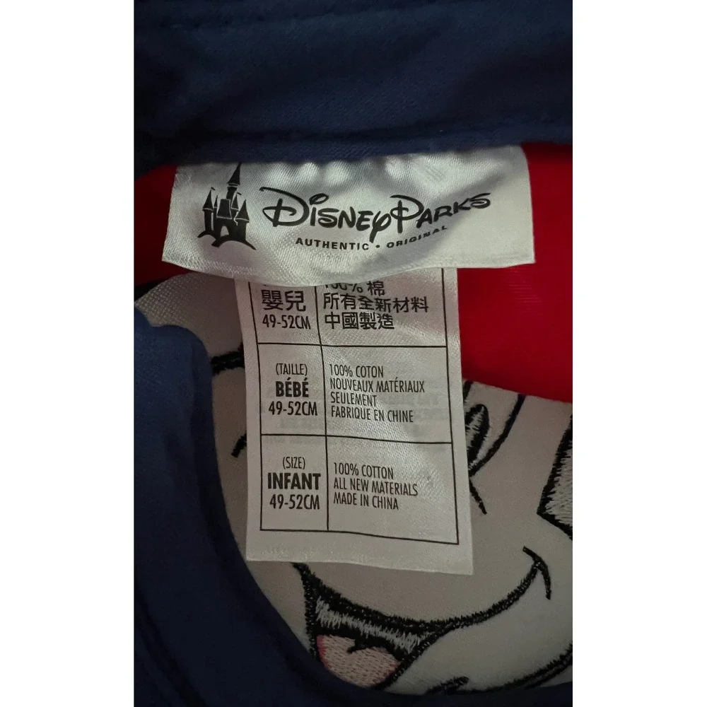Disney Parks Mickey Mouse Infant Baseball Cap Red White Blue 3D Ears Hat 49-52cm
